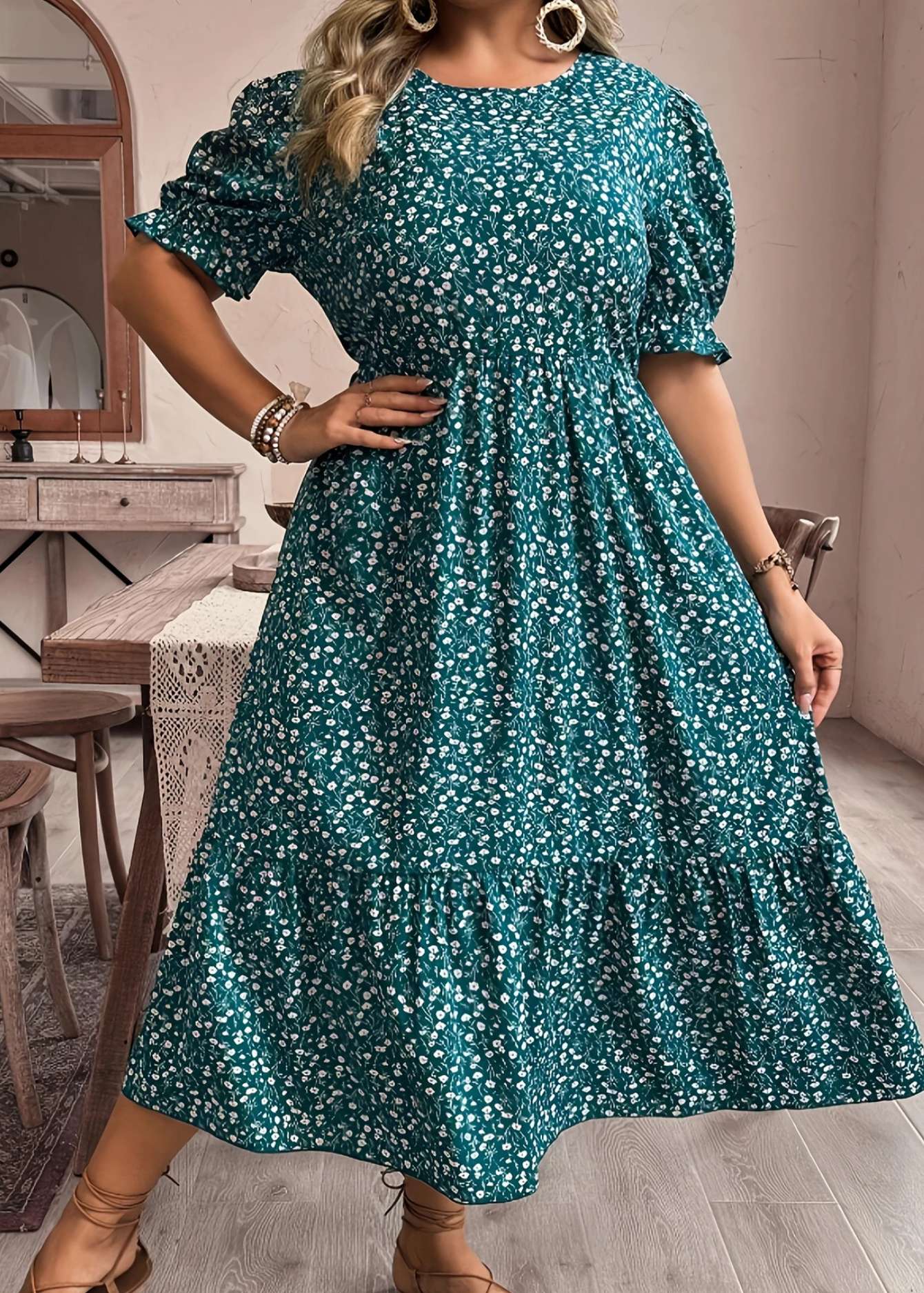 548 Rochie Midi Verde - model M48