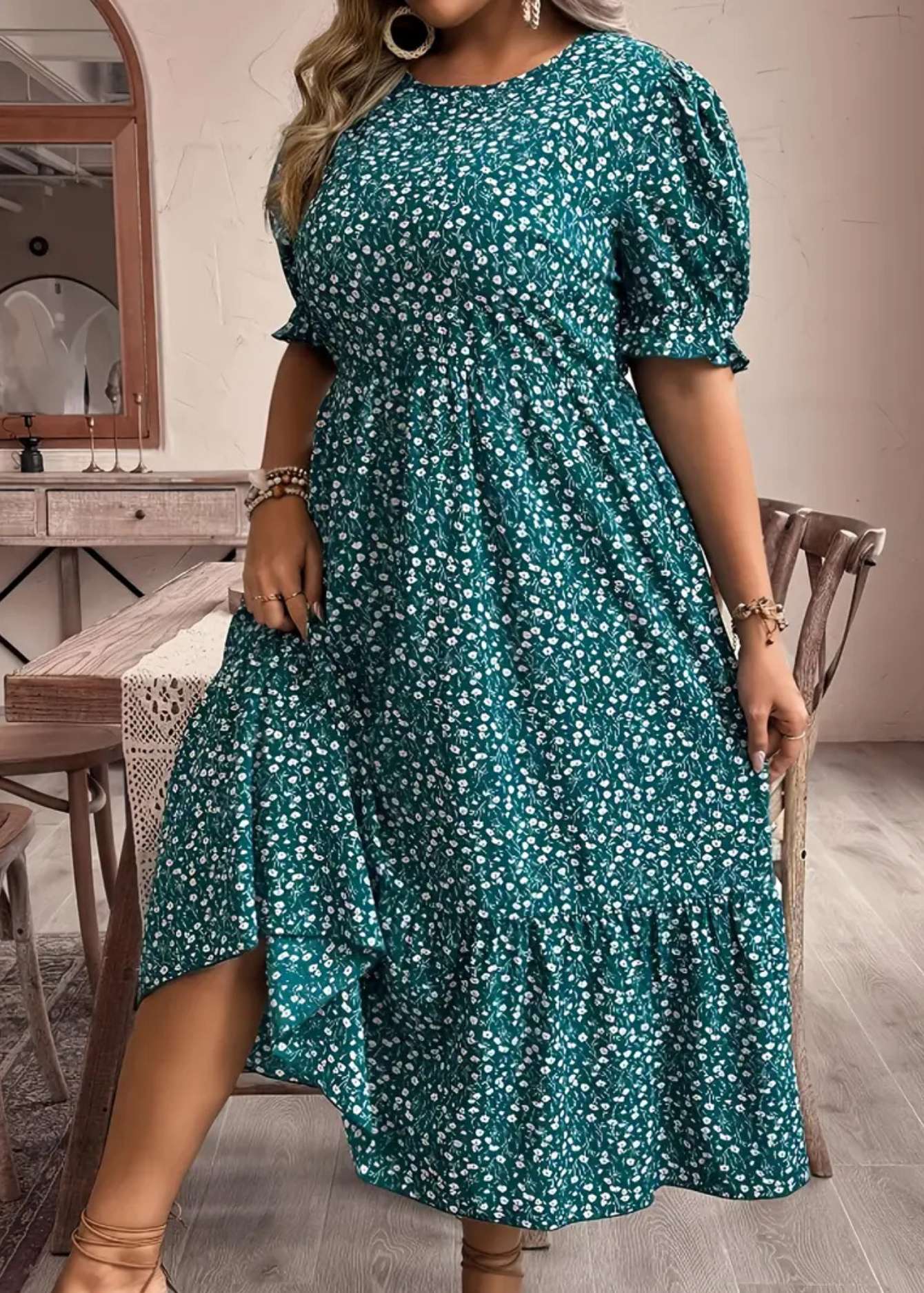 548 Rochie Midi Verde - model M48