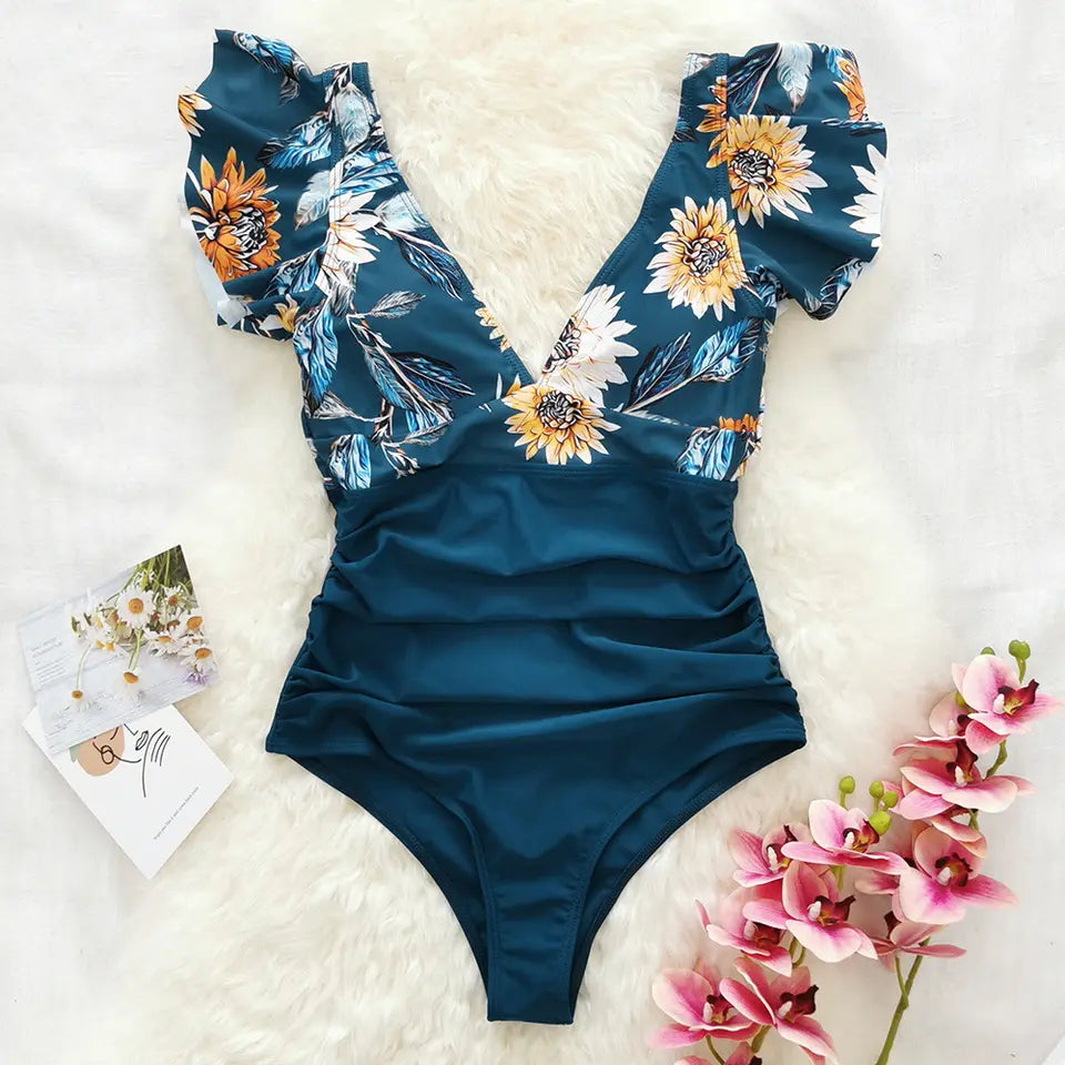 Costum de baie intreg floral MI