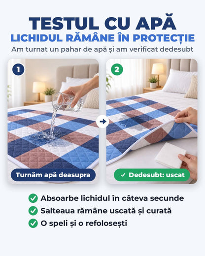 Protecție Absorbantă pentru Pat 80x120 CM – Lavabilă și Reutilizabilă