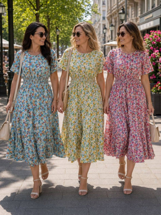 Rochie Florală din 100% Bumbac Natural – Fabricată în România - Model M62