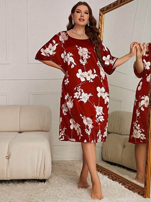Rochii de Noapte Model Floral din satin 100%