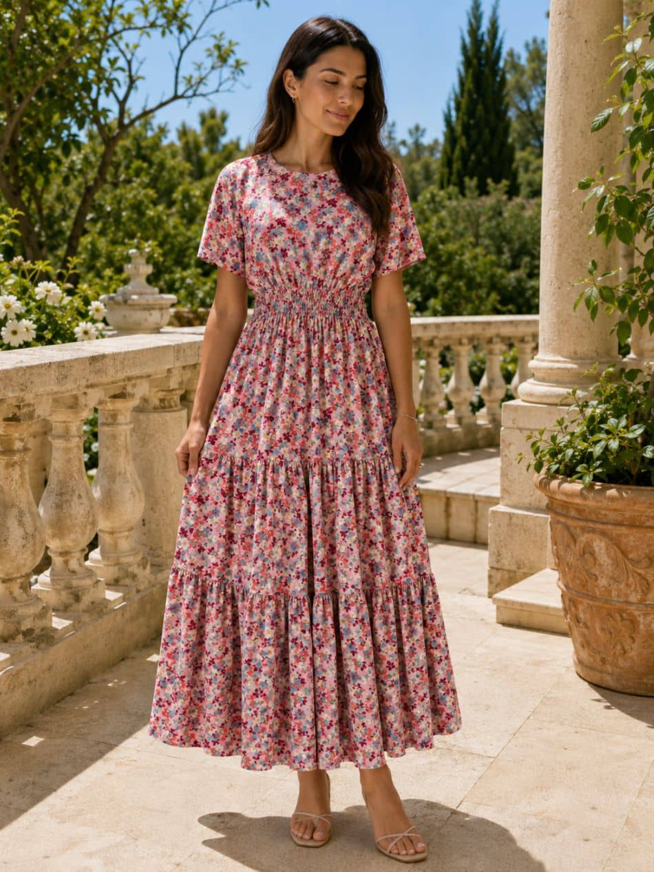 Rochie Florală din 100% Bumbac Natural – Fabricată în România - Model M62