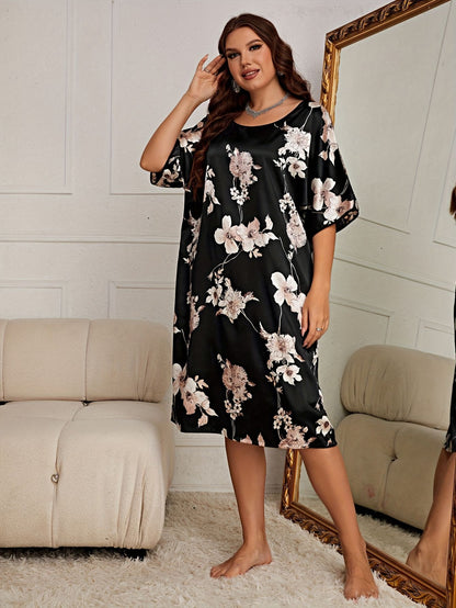 Rochii de Noapte Model Floral din satin 100%