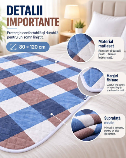 Protecție Absorbantă pentru Pat 80x120 CM – Lavabilă și Reutilizabilă