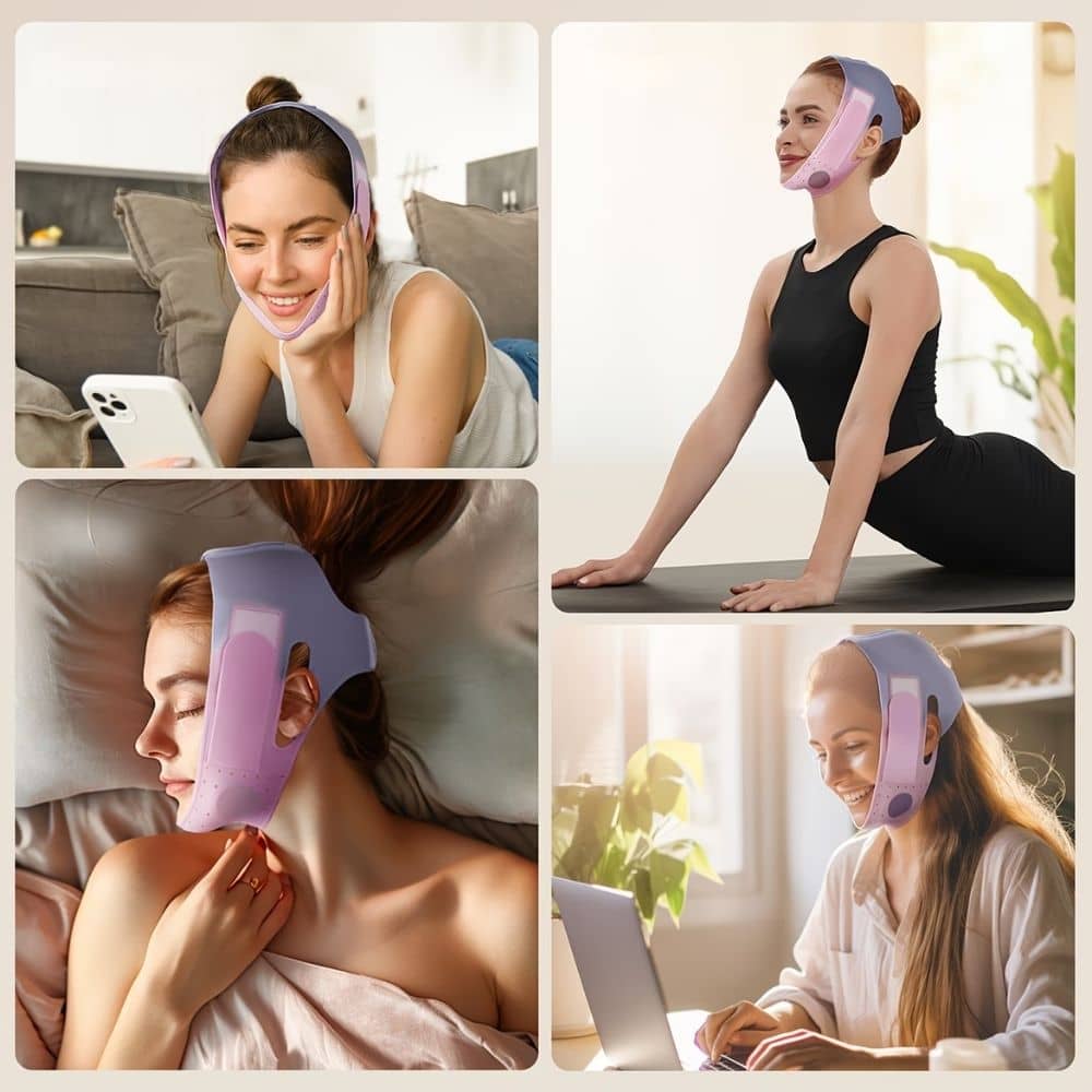 Mască Facială V-Shape – Reglabilă pentru Reducerea Bărbiei Duble
