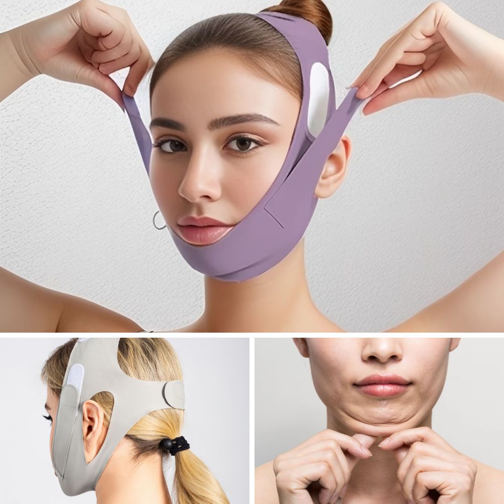 Mască Facială V-Shape – Reglabilă pentru Reducerea Bărbiei Duble