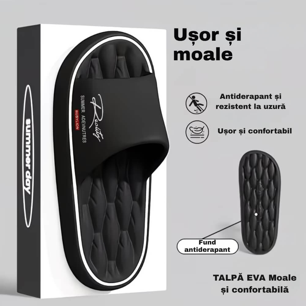 607 - Papuci Unisex cu Efect de Masaj – Talpă EVA Groasă, Confort toată Ziua