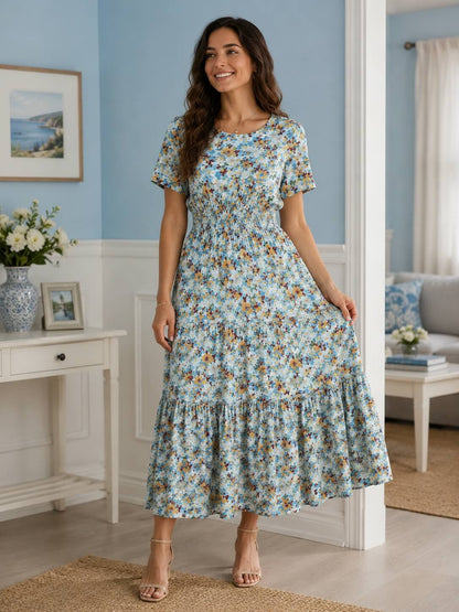Rochie Florală din 100% Bumbac Natural – Fabricată în România - Model M62