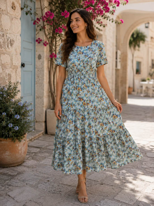 Rochie Florală din 100% Bumbac Natural – Fabricată în România
