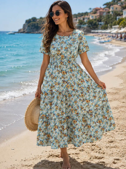 Rochie Florală din 100% Bumbac Natural – Fabricată în România - Model M62