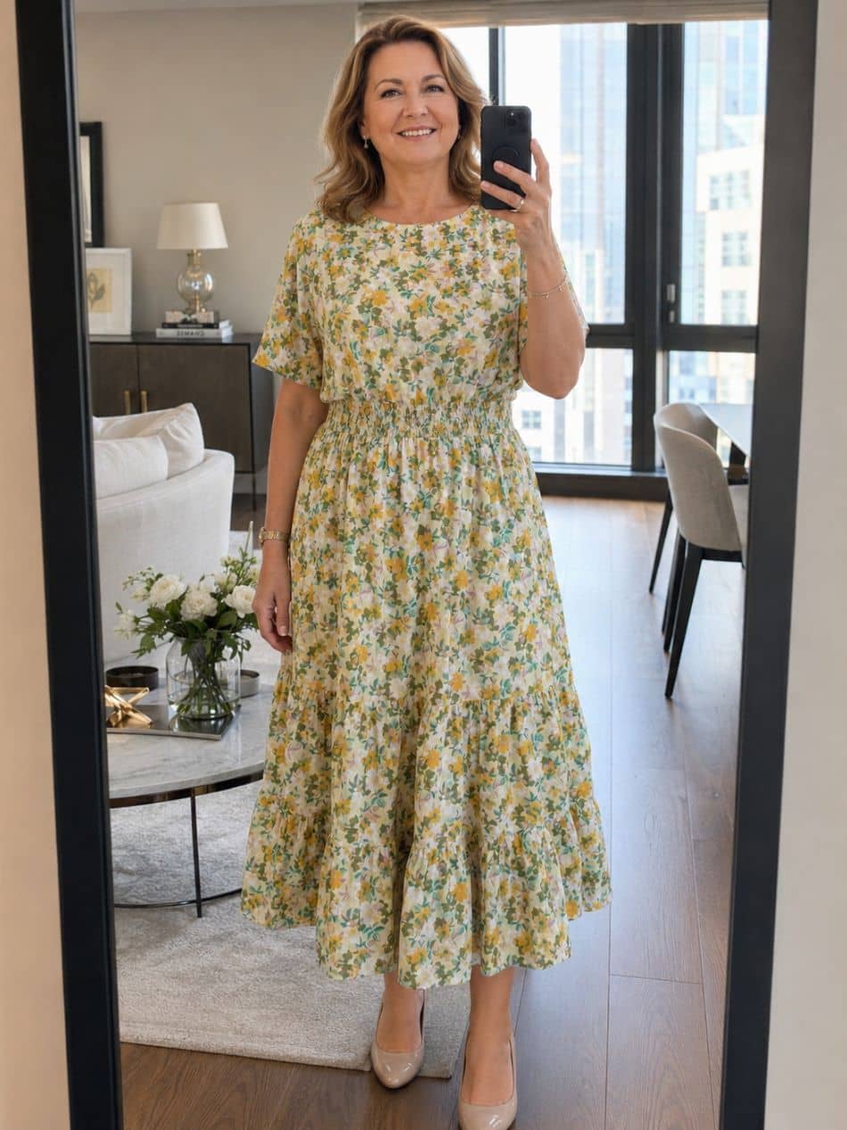 Rochie Florală din 100% Bumbac Natural – Fabricată în România - Model M62