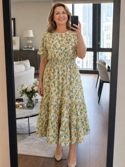Rochie Florală din 100% Bumbac Natural – Fabricată în România - Model M62