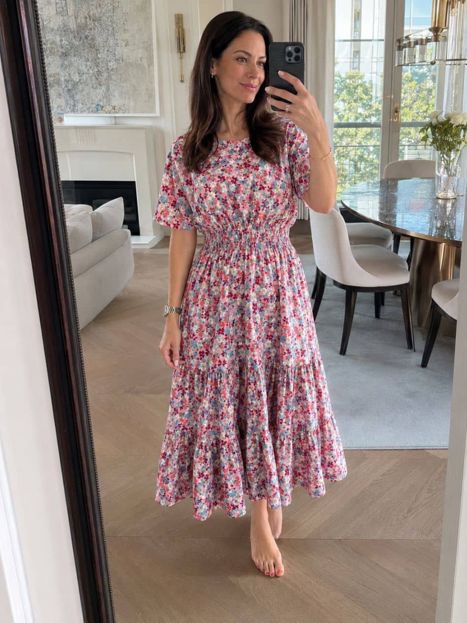 Rochie Florală din 100% Bumbac Natural – Fabricată în România - Model M62