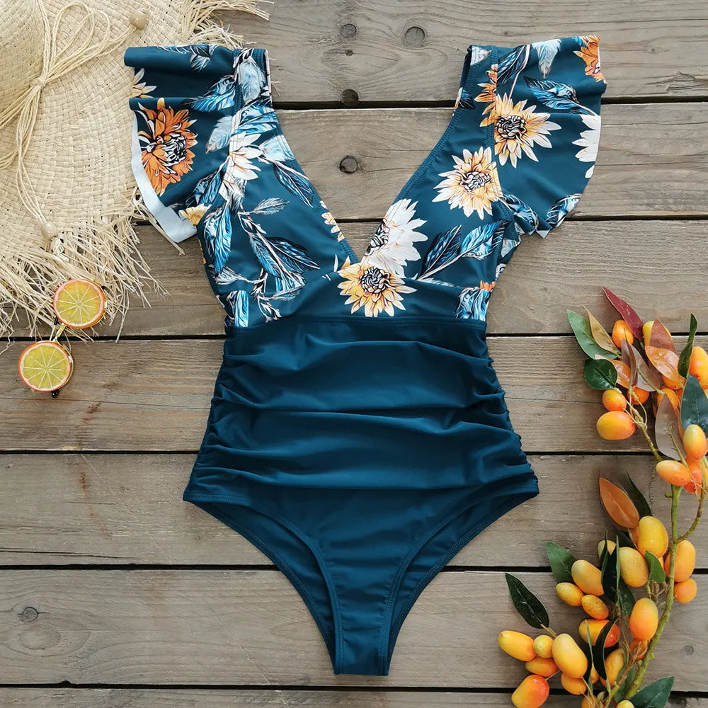 Costum de baie intreg floral MI